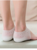 Unisex Invisible Height Increase 5CM Silicone Socks Gel Heel Pads Orthopedic Arch Support Heel Cushion Insoles Foot Massage Pad