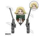 WM6165 WM6166 WM6148 Blocks Anime Bricks Dolls Action Toy Fig Building Blocks Erem Jaeger Armin Levi Mikasa Model Doll