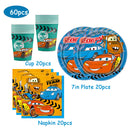 Disney Cars Birthday Party Decorations Lightning Mcqueen Disposable Tableware Set Cups Plates Balloon for Race Party Baby Shower