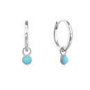 ROXI 925 Sterling Silver Turquoise Pendant Drop Earrings For Women Light Luxury Mother's Valentine's Day Gift Charm Fine Earring