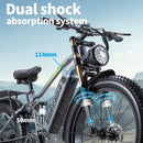 BURCHDA RX80 Electric Bike 1000W Motor Adults 48V17.5AH Electric Bicycle 26 Inch 4.0 Fat Tires Snow Mountain Bike MTB OFF-Road