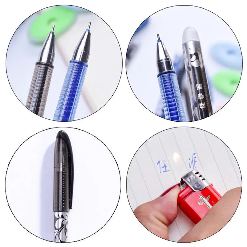 2 Erasable Pens + 20 Refills + 1 Eraser Black & Blue Ink Gel Pen Set 0.5mm Ball Tip Magic Pen with Eraser Writing Stationery