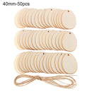 10/25/50pcs Household Natural Hanging Ornaments Wooden Drawing Wood Chips Easter Eggs Wood Slice Easter Decorations