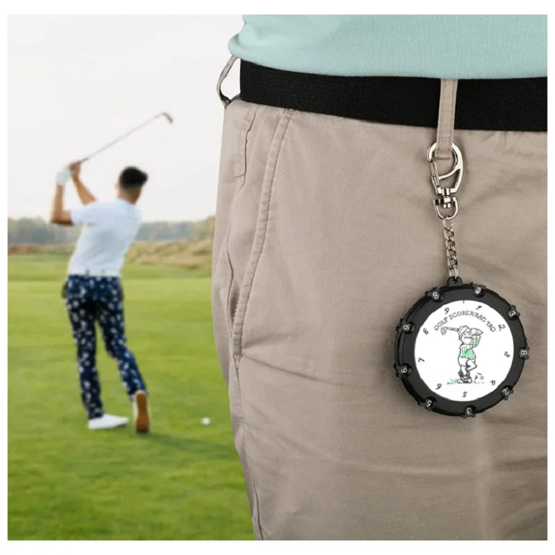 2 Pcs Golf Score Stroke Counter 18 Holes Golf Score Keeper Round Scoring Tag Golf Accessories Click Counter with Keychain