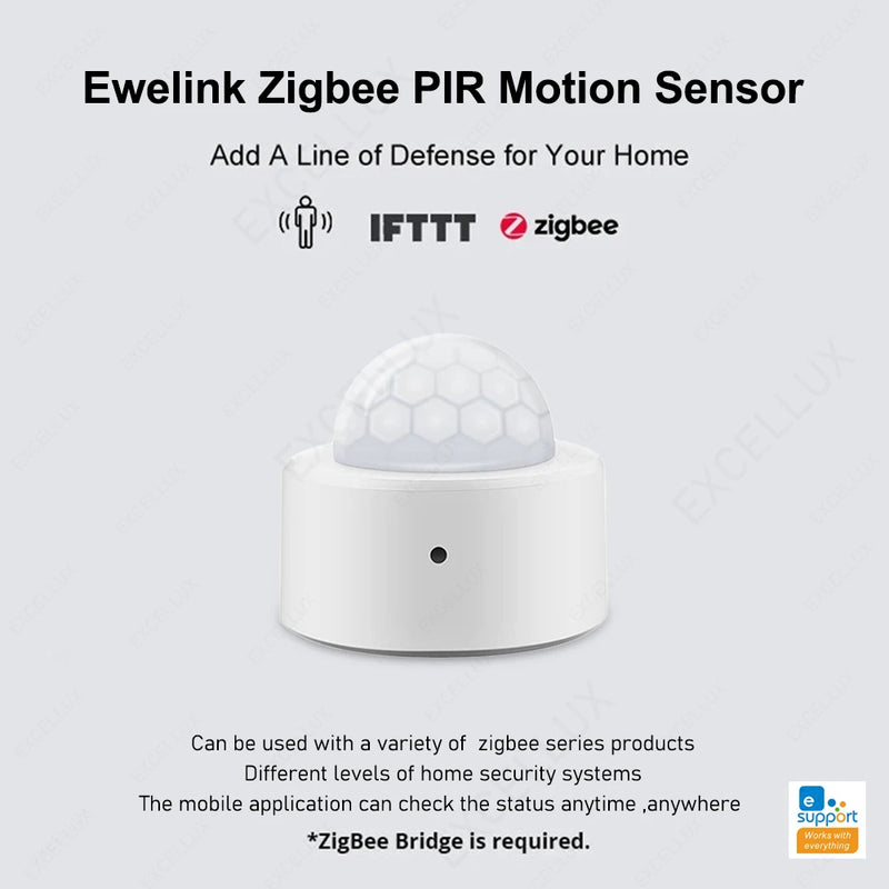 EWelink Zigbee 3.0 Motion Sensor Smart Human Body PIR Sensor Infrared Detector Security Alarm Sensor Support Z2M Home Assistant