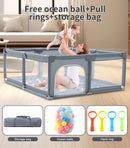 2026 Baby Playpens Light Gray Corralito for Baby Playground with Pull Ring Child Safety Barrier Fence Ball Box Game Playpen