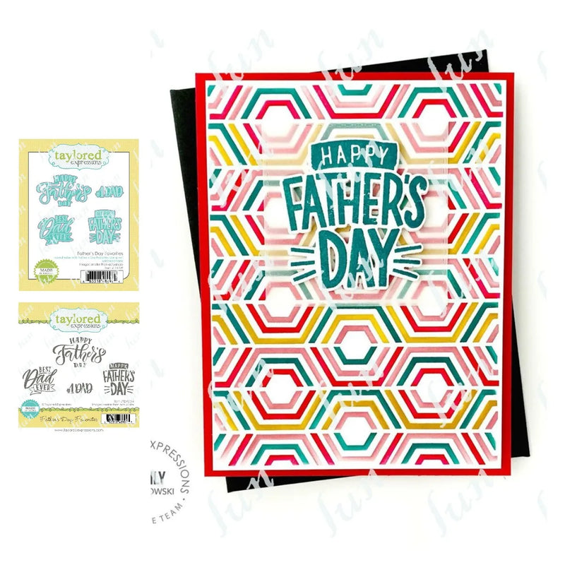 Father's Day Theme Metal Cut Dies Hexagon Layering Stencils Fish Hook Line Sinker Clear Stamps Diy Holiday Cards Decor Scrapbook