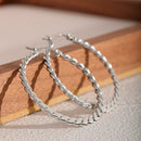 Yhpup Stainless Steel Twist Golden Big Hoop Earrings Waterproof Metal Unusual Statement Trendy Jewelry for Occident Women Party