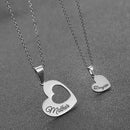 2PCS Gift for Mom Hollow Love Pendant Necklace Family Stainless Steel Accessories Mother Day Set Thanksgiving Jewelry 'Daughter'
