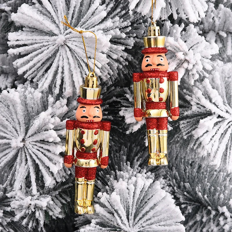 Christmas walnut soldier private small pendant cute painted plastic small walnut Christmas tree decoration pendant