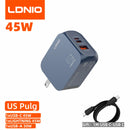 LDNIO Gan 100W Fast Charge Charger Type-C 65W 45W UK EU US Plug USB Multi-Port Fast Charging Station for MacBook iPhone Xiaomi
