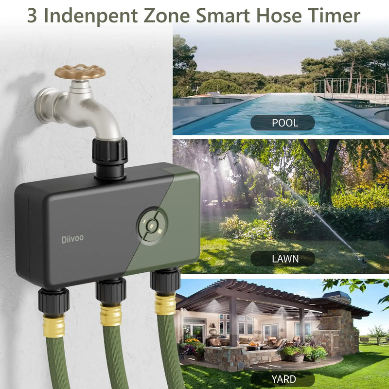 WiFi Water Garden Timer 1/2/3 Zones Drip Irrigation Controller Water Valve Automatic Watering System Sprinkler Timer 2 Outlet