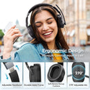 Mpow E65 2 in 1 Wireless Headphones Bluetooth 5.3 Dual/Single Office Headset with Microphone&Mute Switch 35H for Trucker Driver