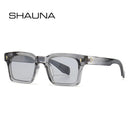 SO&EI Fashion Square Rivets Gradient Sunglasses Men Shades UV400 Vintage Dark Green Trending Women Sun Glasses