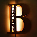 Custom Letters LED Night Light Wooden Engraved Name Home Decor Wedding Birthday Party Christmas New Year Decoration Lover's Gift