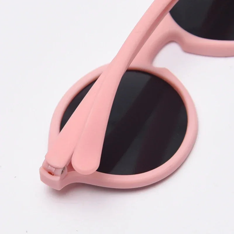 0-4 Years Baby Silical Gel Glasses UV400 Protection TPEE Polarized Strap Baby Girl Flexible Sunglasses with Free Silicone Rope