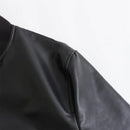 Aero-Chic Sculpted Faux Leather Pilot Jacket