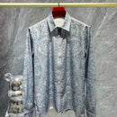 2025 men's European and American popular luxury fashion printed long sleeved shirt, high-quality and comfortable button up top