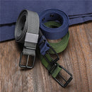 Men's Belt Porous Canvas Pin Buckle Leather Belt Outdoor Sports Belt Women's Trendy Eyelet Belt With Jeans Belt For Men Women