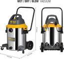Contractor Wet/Dry Vac, 16 Gal Stainless Steel 6.5 2-Stage Quiet Motor, Stainless (Wd-16 C416Ssh)