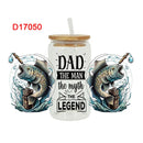 3D UV DTF Transfers Stickers 16oz Cup Wraps Dad Father's Day Printed For DIY Glass Ceramic Metal Leather Etc. D17043