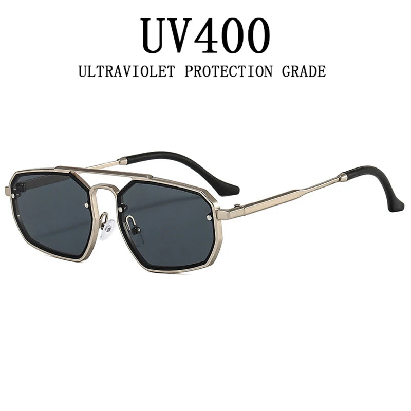 Vintage Steampunk Sunglasses For Men Metal Retro Punk Fashion Glasses UV400 Shades Gafas De Sol Hombre Lunette De Soleil Homme