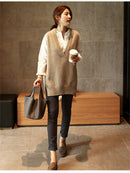 Neue V-Ausschnitt Mädchen Pullover Weste Pullover Herbst Winter Kurz Gestrickte Damen Pullover Weste Ärmellose Warme Pullover Lässige Übergröße