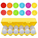 6-12PCS Educational Color Shape Matching Eggs Set Early Learning Puzzle Skills Montessori for Toddlers Easter Basket Stuffers