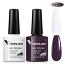 2pcs*7.5ml VENALISA Nail Gel Polish Glitter Gel Lacquer Base Nowipe Top Nail Art Salon Soak off Organic UV LED Nail Gel Varnish