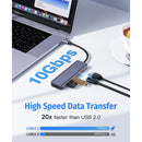 Getatek USB C Hub 10 Gbit/s USB C Splitter 100W Stromaufladung USB 3.2 Hub für Laptop MacBook Air/Pro iPhone 15/15 Pro/15 Pro Max
