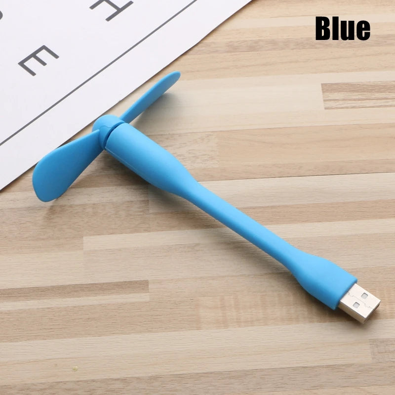 Mini USB Fan Flexible Bendable Cooling Fan For Power Bank Laptop PC AC Charger Portable Hand Fan Computer Summer Gadget