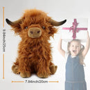 Highland Cow Stuffed Animal Plush Toys, Realistic Soft Cuddly Farm Toy, 10inch Soft Cow Plush Toy Christmas Gift for Kids