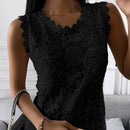 Sommer Elegante Blumen Spitzenweste Mode Damen Jacquard Ärmellose Tops Lässige Damen Vintage T-Shirt Camisole Halter Top 19312