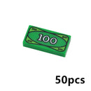 City Treasure Gold Silver Diamond Safe Box Building Blocks Jewel Dollars Cash Coin Brick Compatible Figures Accessories Kids Toy