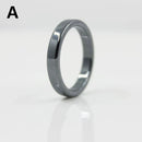 1PC Hematite Stone Rings for Women Men Natural Fashion Flat Plain Ring Couple Jewelry Gift Wedding Christmas Lovers Rings