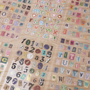 6 sheets/lot English Alphabet Number Retro Sticker Album Diary Decoration DIY Decorative Stickers Handmade Stickers Scrapbooking