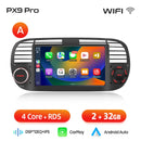 AWESAFE Wireless CarPlay for Apple Android 13 Auto Radio for FIAT 500 Abarth 2007 2008 2009-2015 Multimedia Screen Stereo GPS