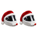 1-8PCS Santa Cycling Helmet Christmas Motorcycle Full Helmet Full Face Safe Hat Creative Plush Cover Christmas Decoration Gifts
