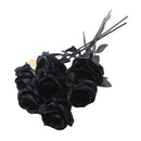 5 Stück Seide Schwarze Rose Künstliche Blumenkopf Strauß Wohnzimmer Hochzeits-Weihnachtsdekoration Neujahrsdekoration