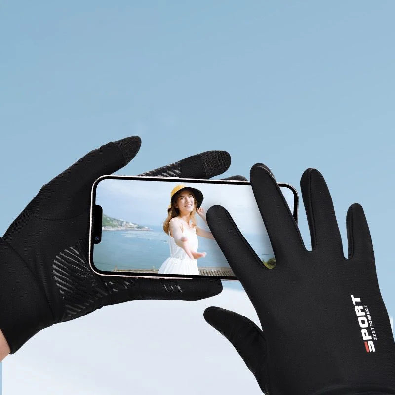 Ice Silk Full Finger Cycling Gloves For Men And Women Outdoor Sports Fitness Driving Fishing High-elastic Comfortable Sunscreen