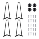 4/8/10/12/14/16/28/34IN 4 x Hairpin Table Hair Pin Legs Set with FREE Feet Protector & Screws for Furniture Bench Desk