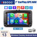 ESSGOO 7in Android 14 Auto CarPlay Car Stereo Radio GPS Navi WIFI RDS FM ASP BT for VW Golf 5 6 Passat B6 B7 Polo Touran Tiguan