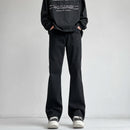 Autumn Vintage Straight Wide Legs BLACK Jeans Men's Streetwear Harajuku Washed Baggy Casual Flare Denim Trousers Y2K Male Pants