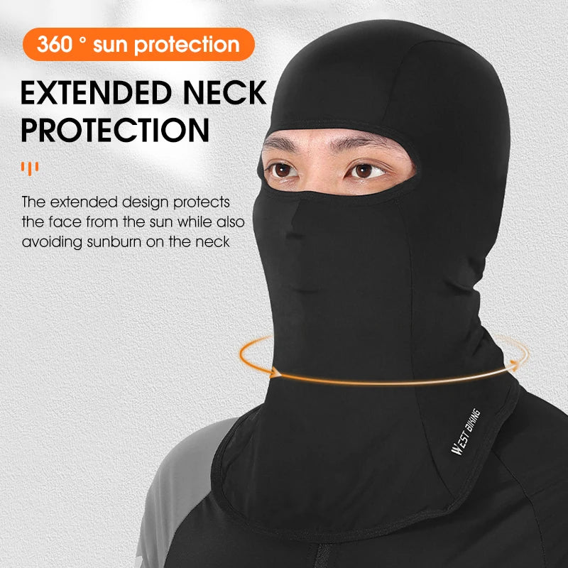 WEST BIKING Summer Cycling Balaclava Ice Silk Sun UV Protection Bicycle Motorcycle Caps Face Cover Fishing Hiking Sports Hats