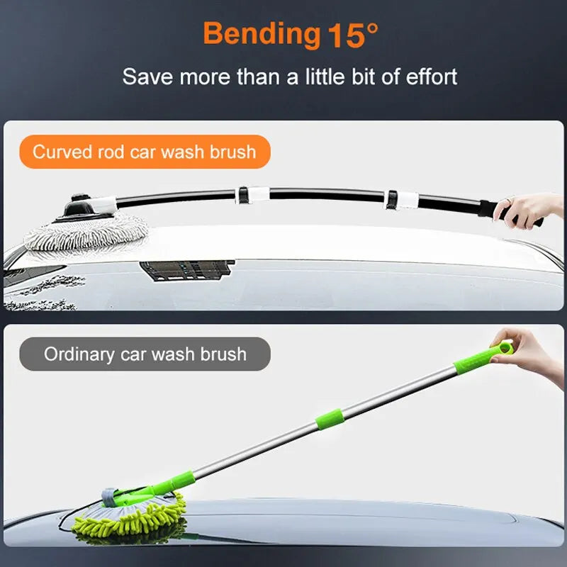 Car Cleaning Brush Mop Kit Wash Brush Chenille Microfiber Car Wash Brush Telescopic Long Handle Cleaning Mop Car Cleaning Tool