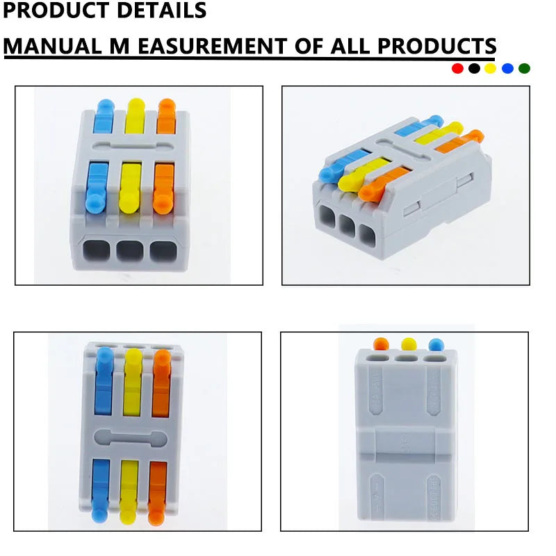 Mini Quick Wire Conductor Connector Universal Compact 2/3 Pin Splicing Push-inTerminal Block 1 in multiple out with fixing Hole