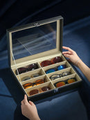 Hochwertiges PU-Leder Brillenetui Großes Fassungsvermögen Sonnenbrille Herren Sonnenbrille Damen Myopie-Brillenetui Schmuck-Displaybox