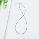 2MM Small Stone Crystal/Agate/Lapis Lazuli/Aquamarine Jewelry with 925 Sterling Silver Accessories Necklace  for Women Christmas