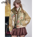 ELFSACK 2025 Winter Neuheiten Casual Wende-Daunenjacke mit Cartoon-Allover-Print für Damen