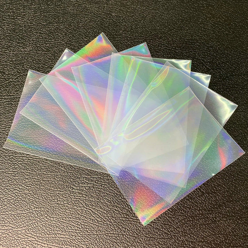 100pcs Board Game Card Sleeves Sweet Heart Foil Transparent Laser Clear YGO PKM Photo Kpop Protector Trading Cards Shield Cover